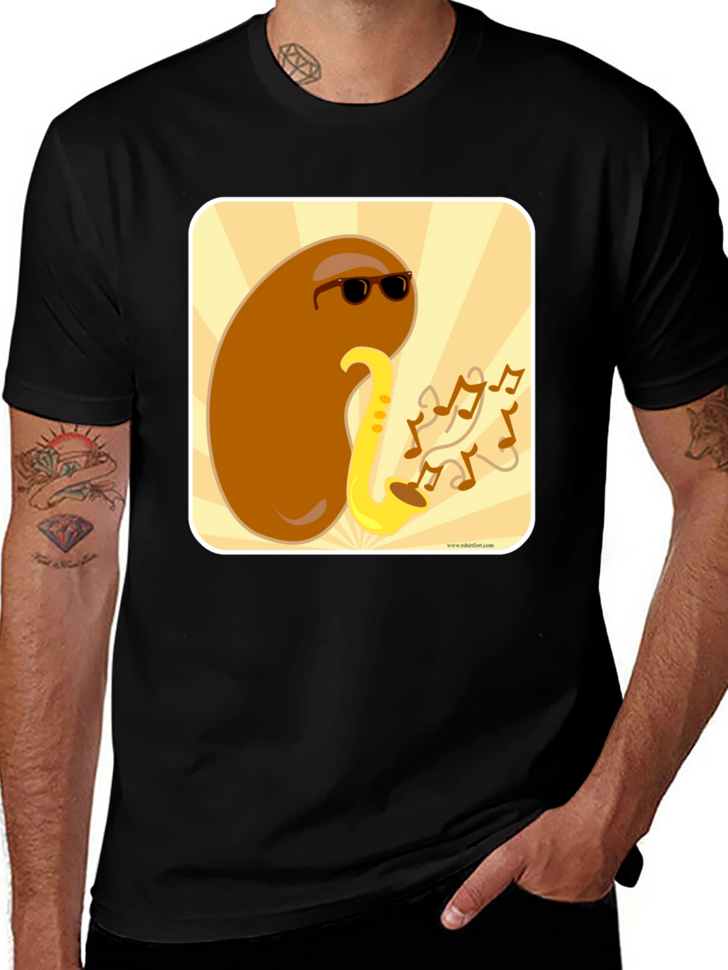 Cool Bean Sax Player Graphic T-Shirt