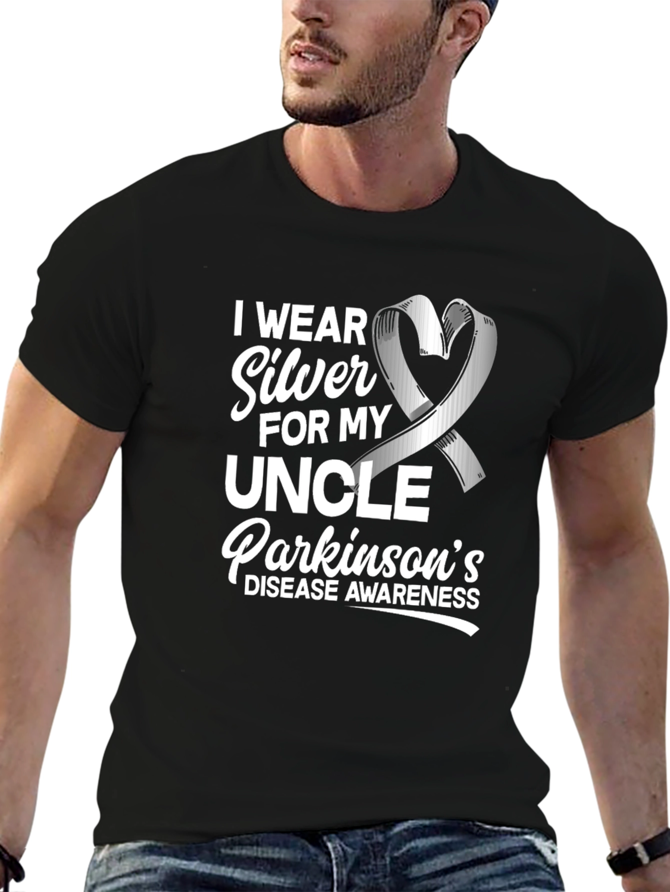 I Wear Silver for My Uncle Parkinsons Awareness T-Shirt
