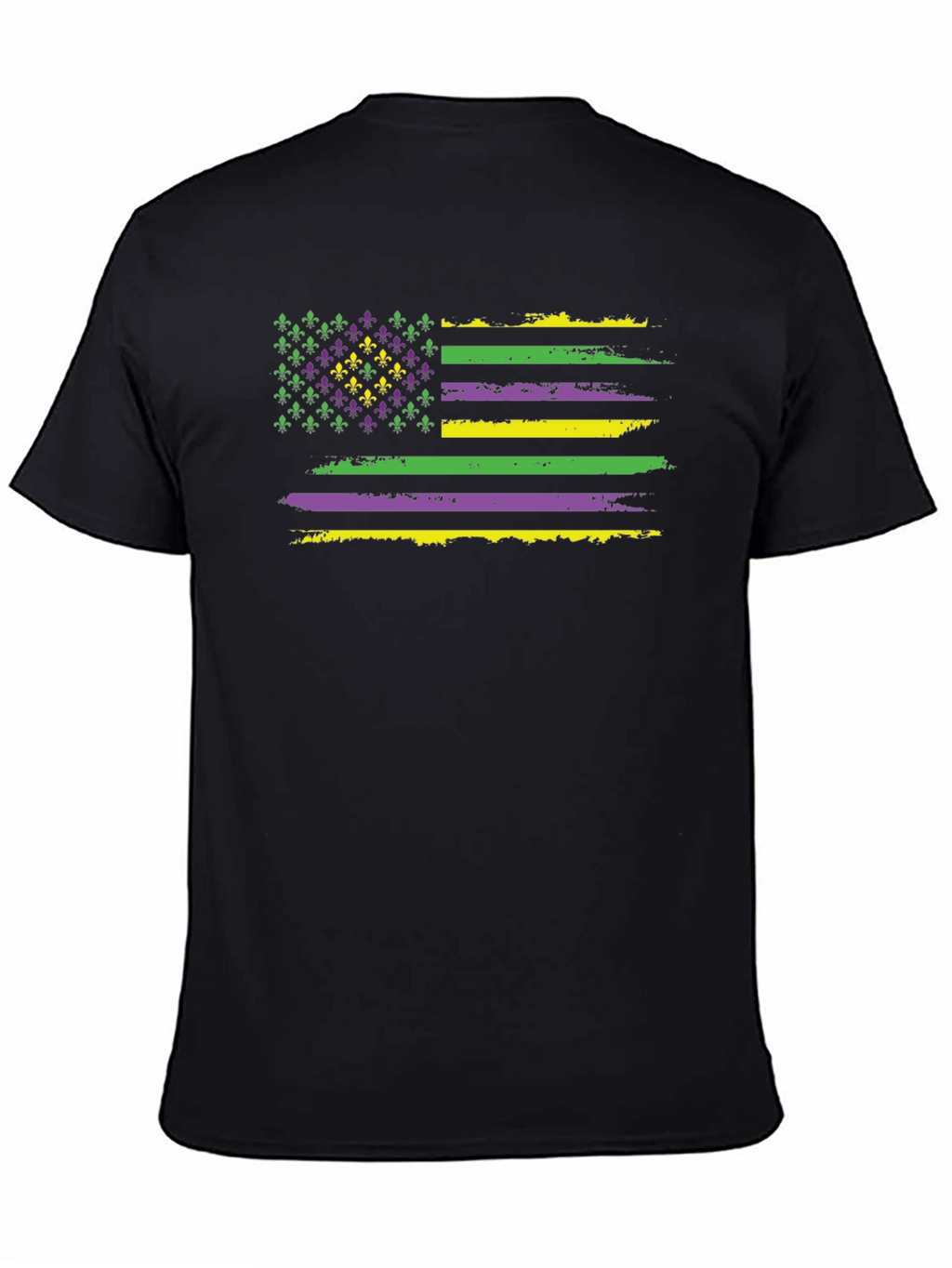 Mardi Gras Flag T-Shirt - Fleur-de-lis US Flag Tee