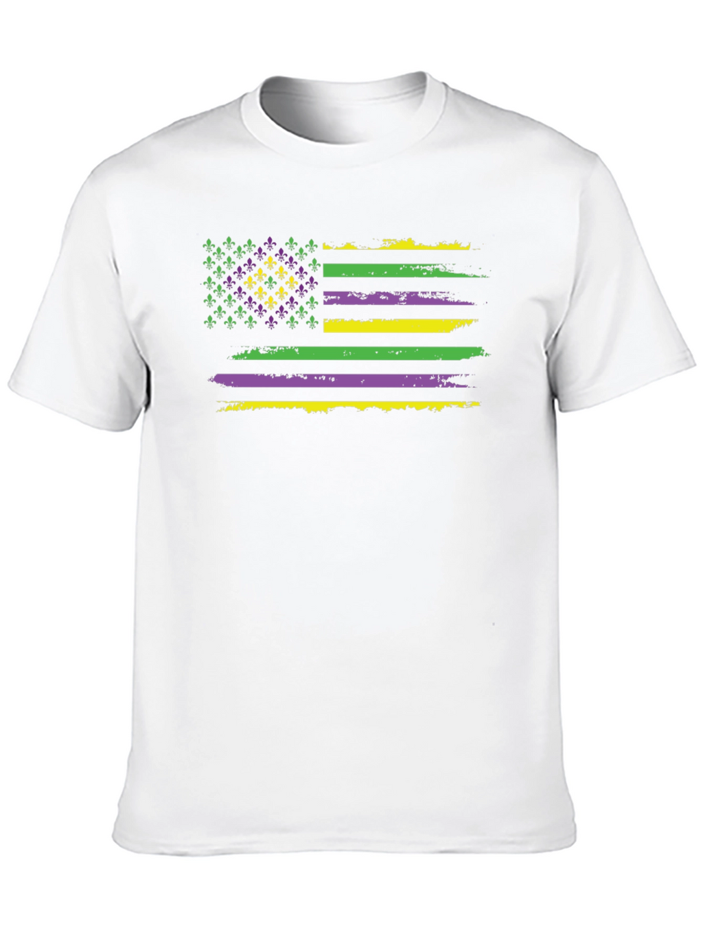 Mardi Gras Flag T-Shirt - Fleur-de-lis US Flag Tee