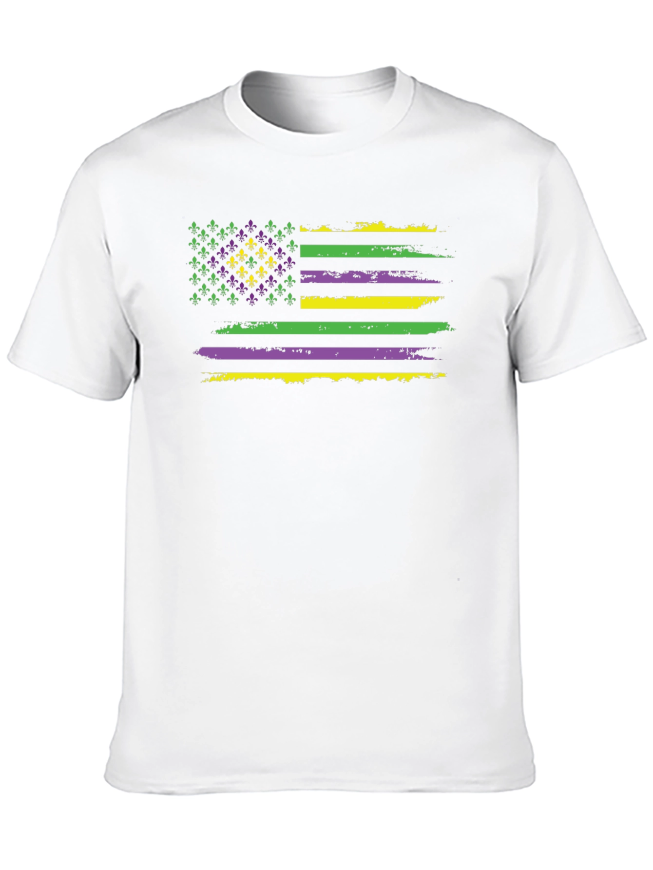 Mardi Gras Flag T-Shirt - Fleur-de-lis US Flag Tee