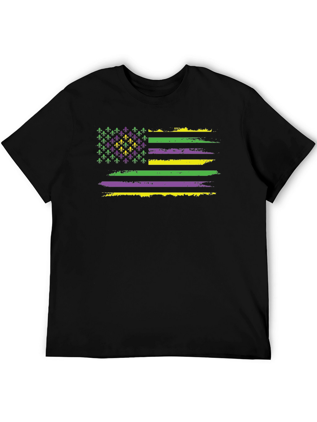 Mardi Gras Flag T-Shirt - Fleur-de-lis US Flag Tee