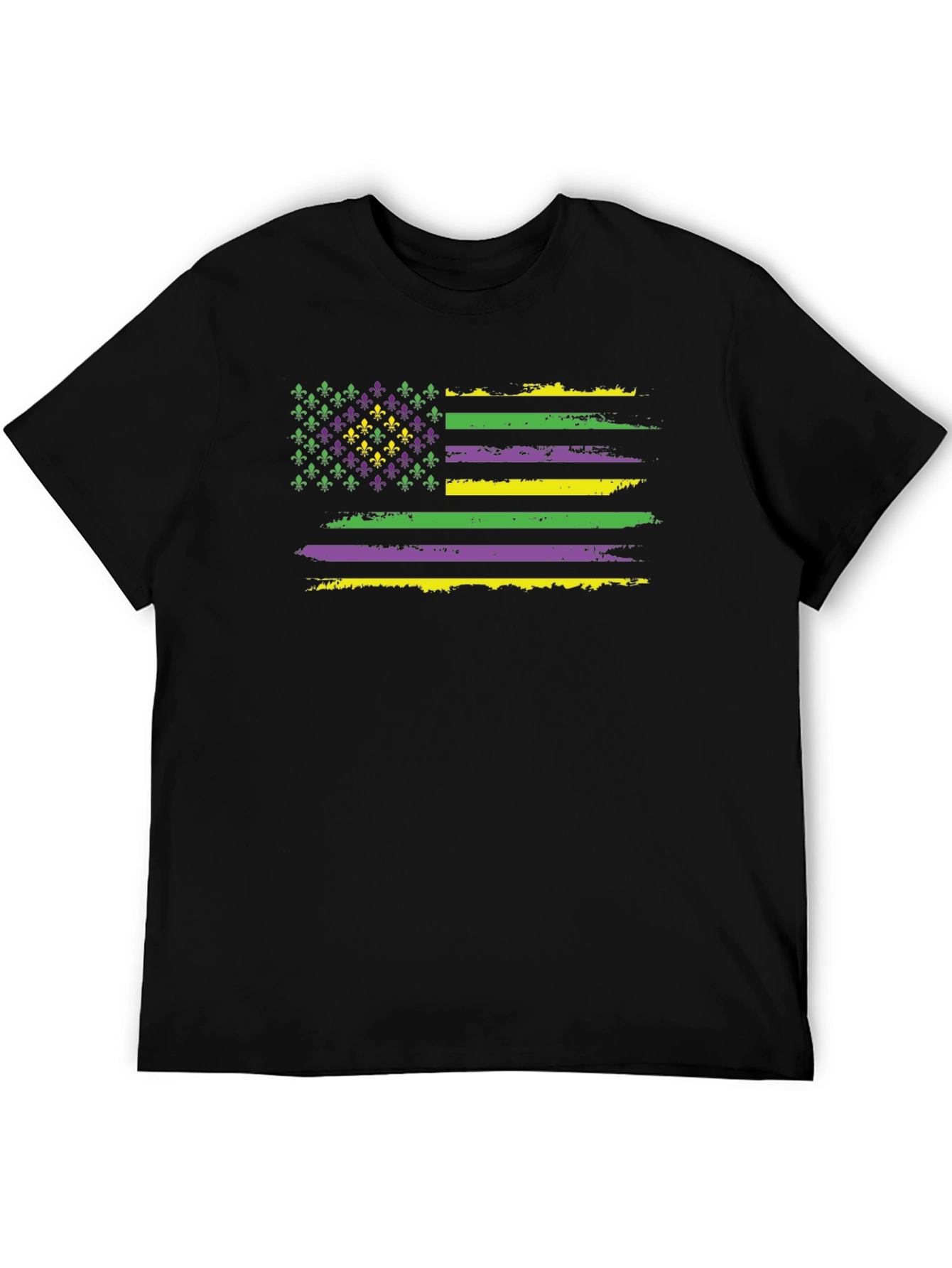 Mardi Gras Flag T-Shirt - Fleur-de-lis US Flag Tee