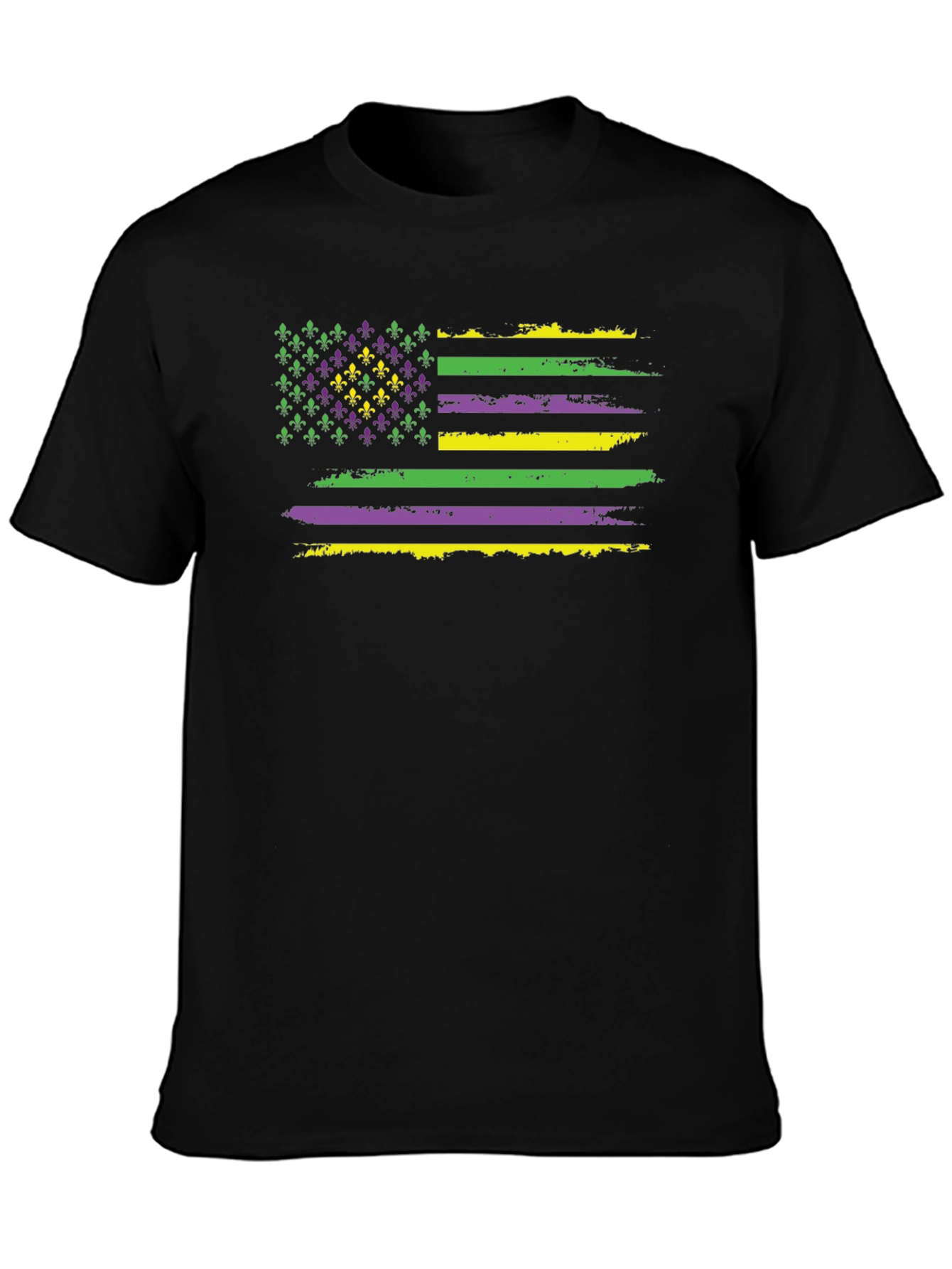 Mardi Gras Flag T-Shirt - Fleur-de-lis US Flag Tee