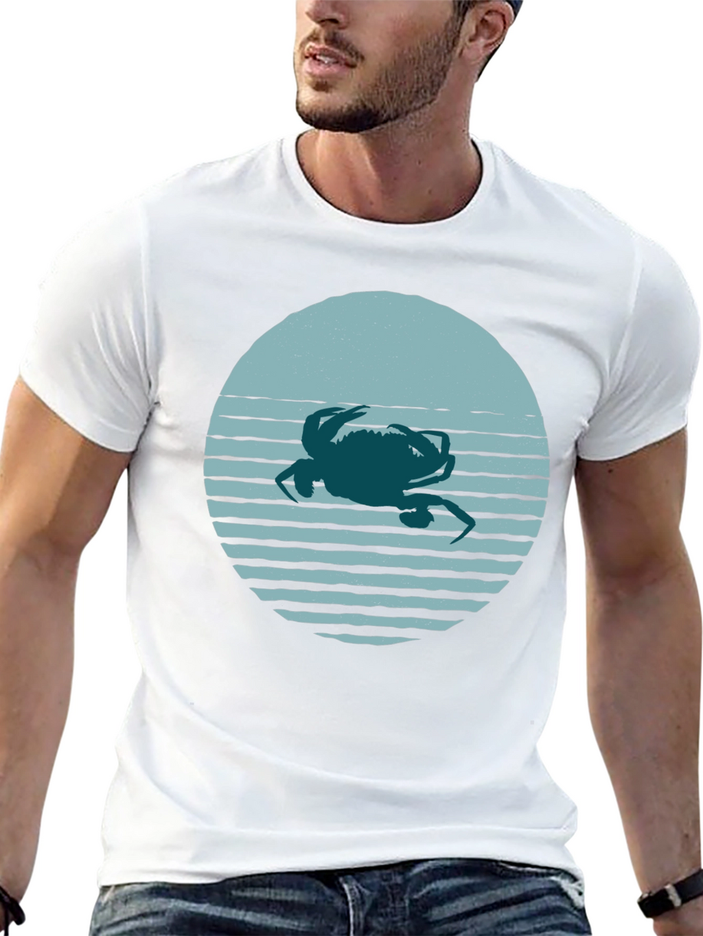 Crab Sunset Graphic Tee - Coastal Vibes