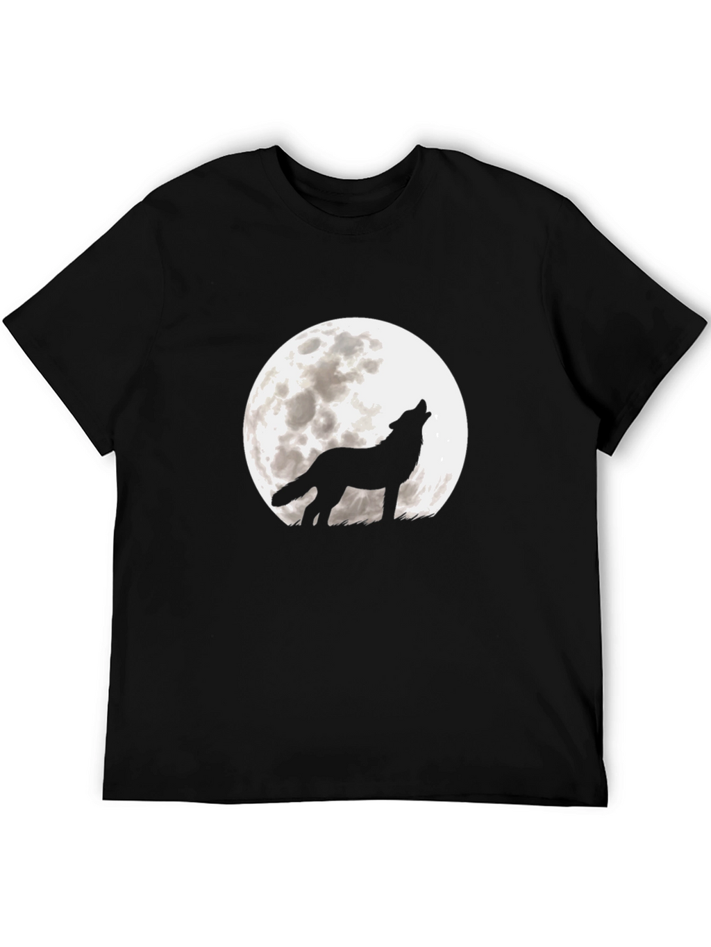 Wolf Moon Graphic Tee - Black Cotton T-Shirt