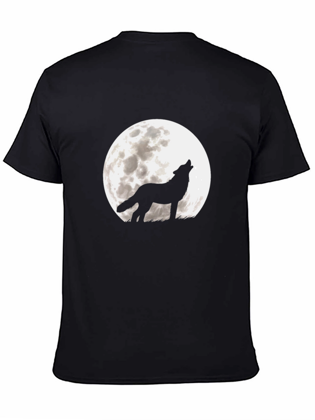 Wolf Moon Graphic Tee - Black Cotton T-Shirt