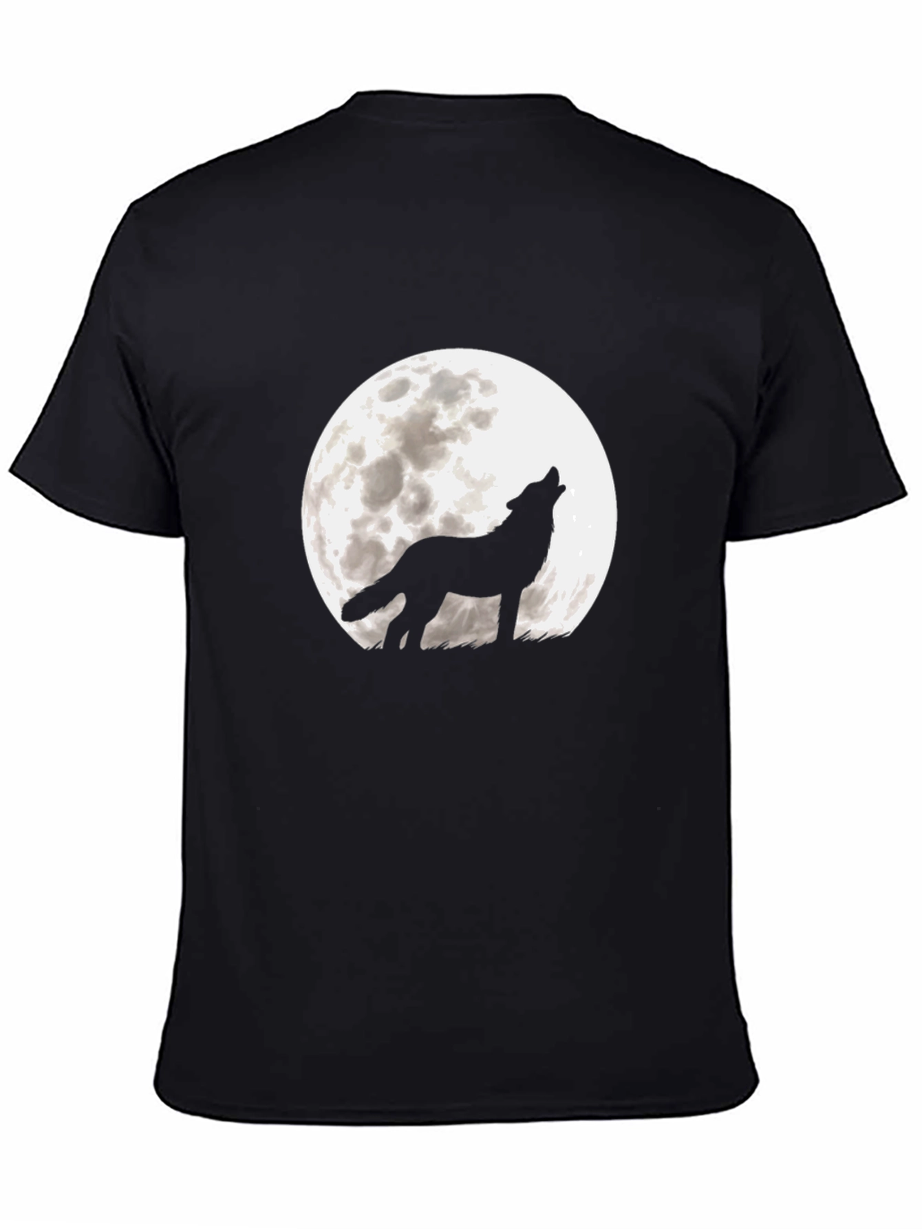 Wolf Moon Graphic Tee - Black Cotton T-Shirt
