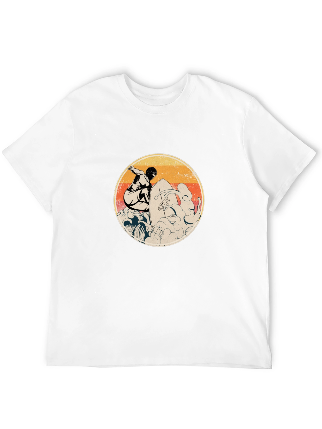 Retro Surfer Graphic Black T-Shirt