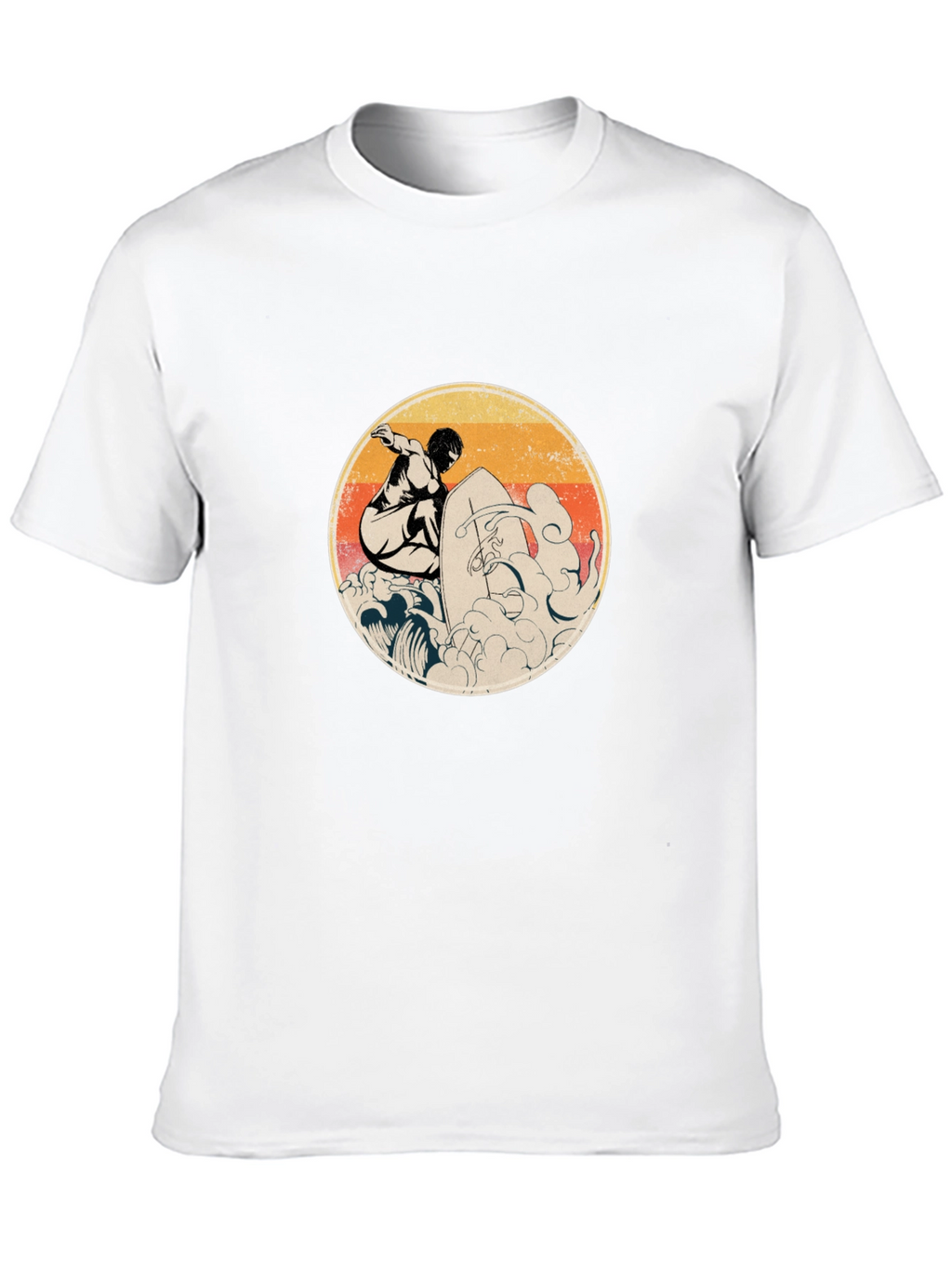 Retro Surfer Graphic Black T-Shirt