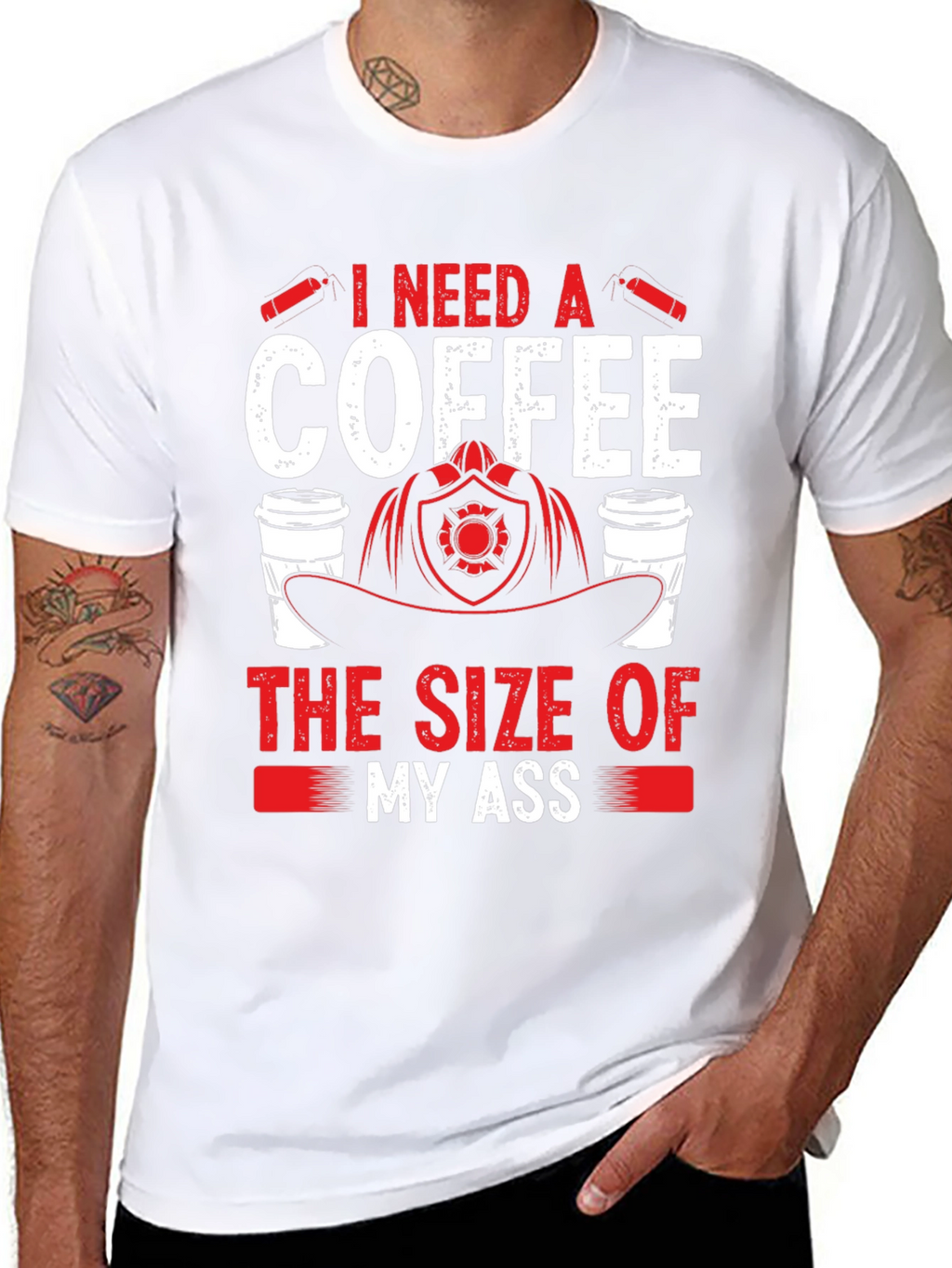 Funny Firefighter Coffee T-Shirt