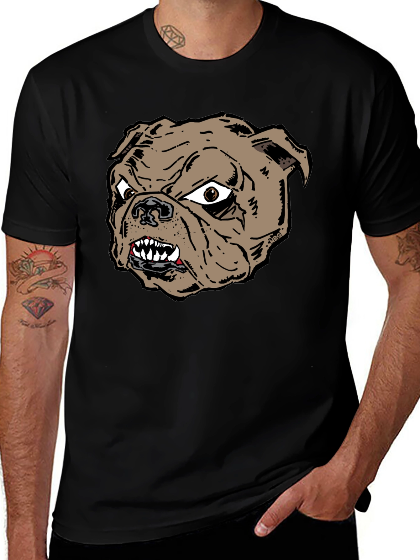 Bulldog Graphic Tee - Fierce Dog Lover Shirt