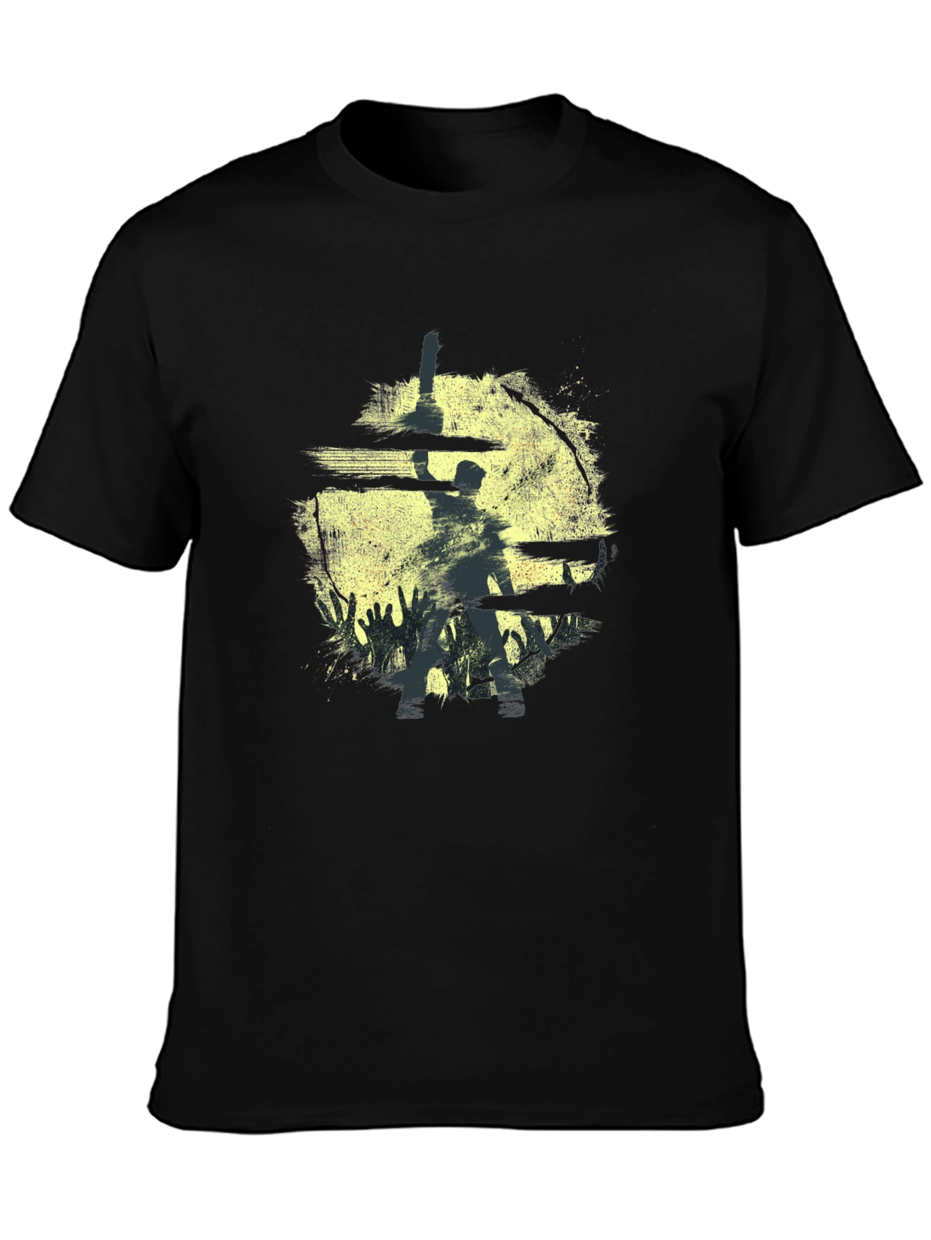 Silhouette Horror Graphic Black T-Shirt