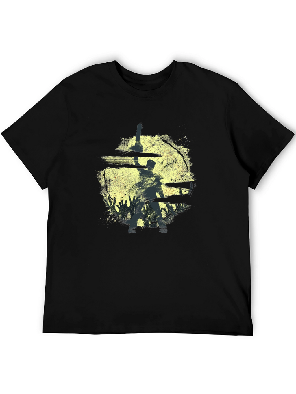 Silhouette Horror Graphic Black T-Shirt