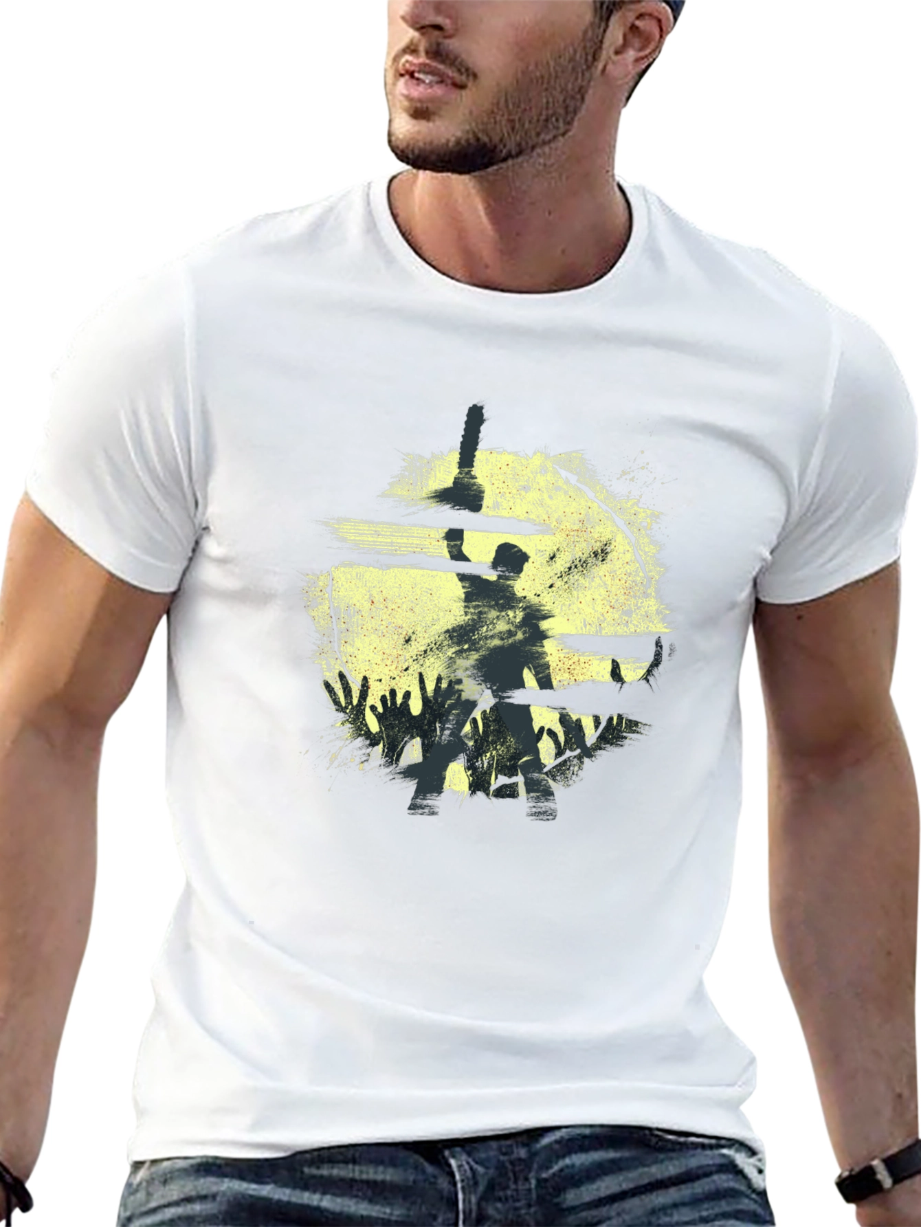 Silhouette Horror Graphic Black T-Shirt
