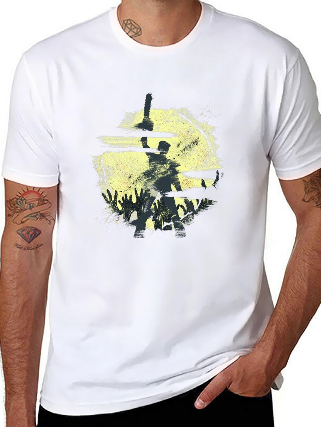Silhouette Horror Graphic Black T-Shirt