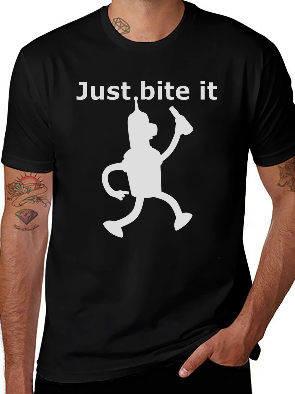 Just Bite It Bender T-Shirt - Funny Robot Tee