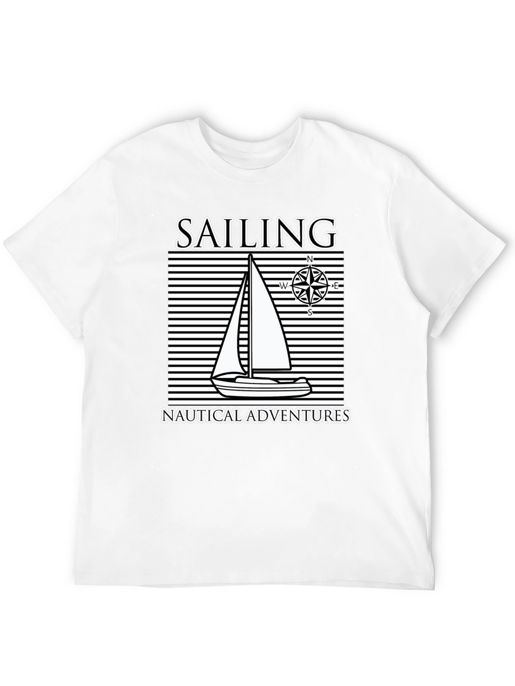 Nautical Sailing Adventure Black T-Shirt