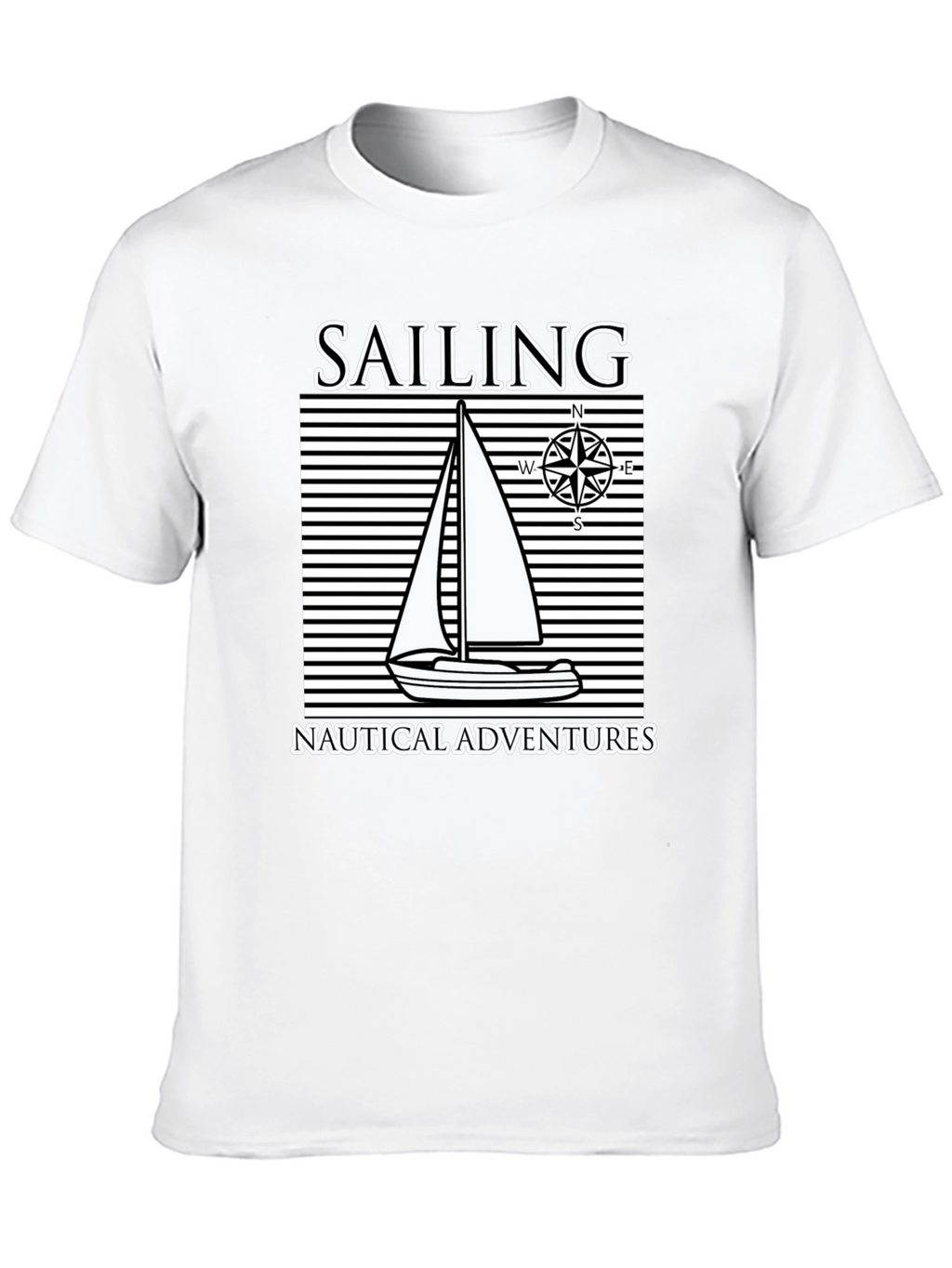 Nautical Sailing Adventure Black T-Shirt