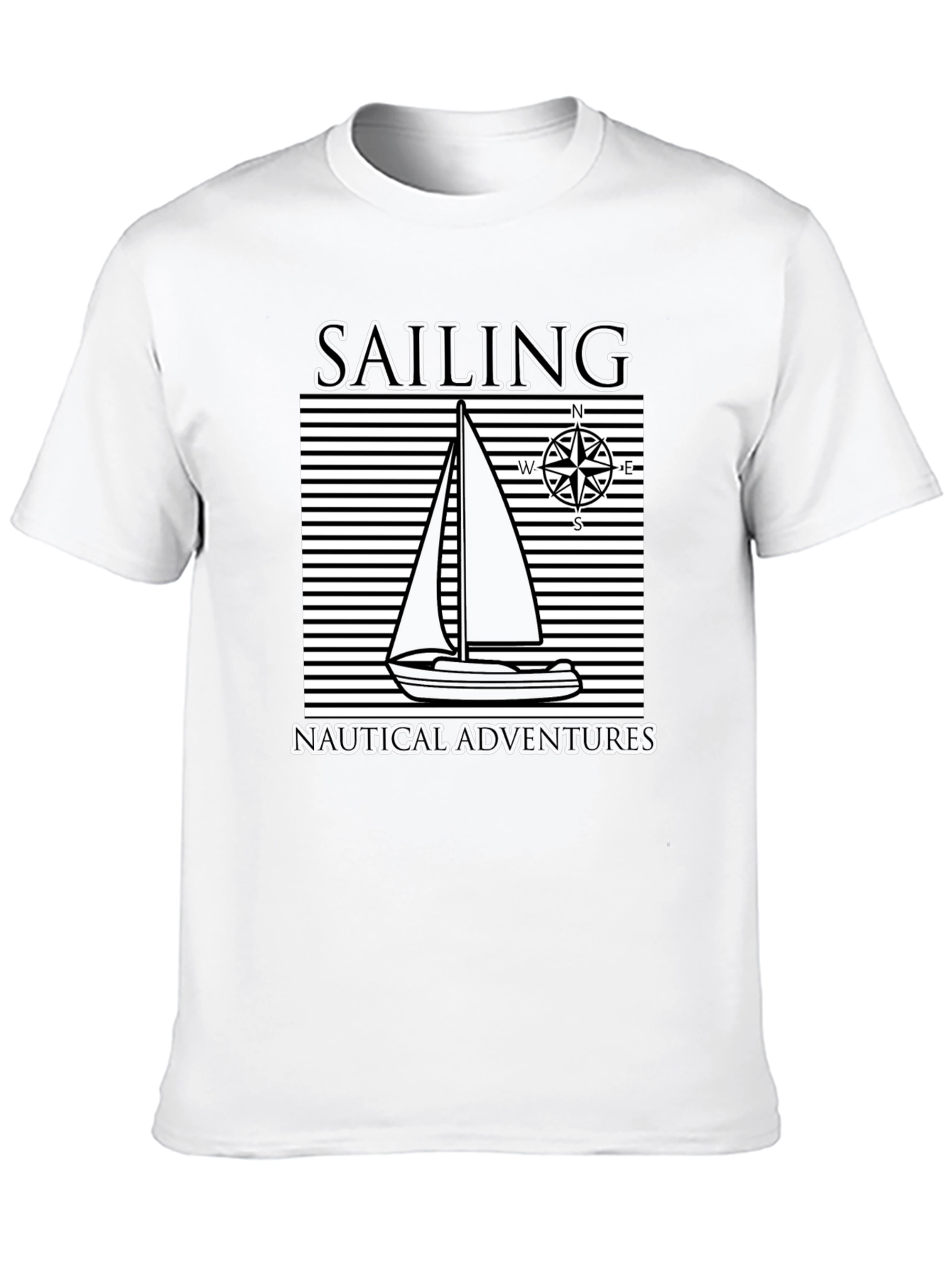 Nautical Sailing Adventure Black T-Shirt