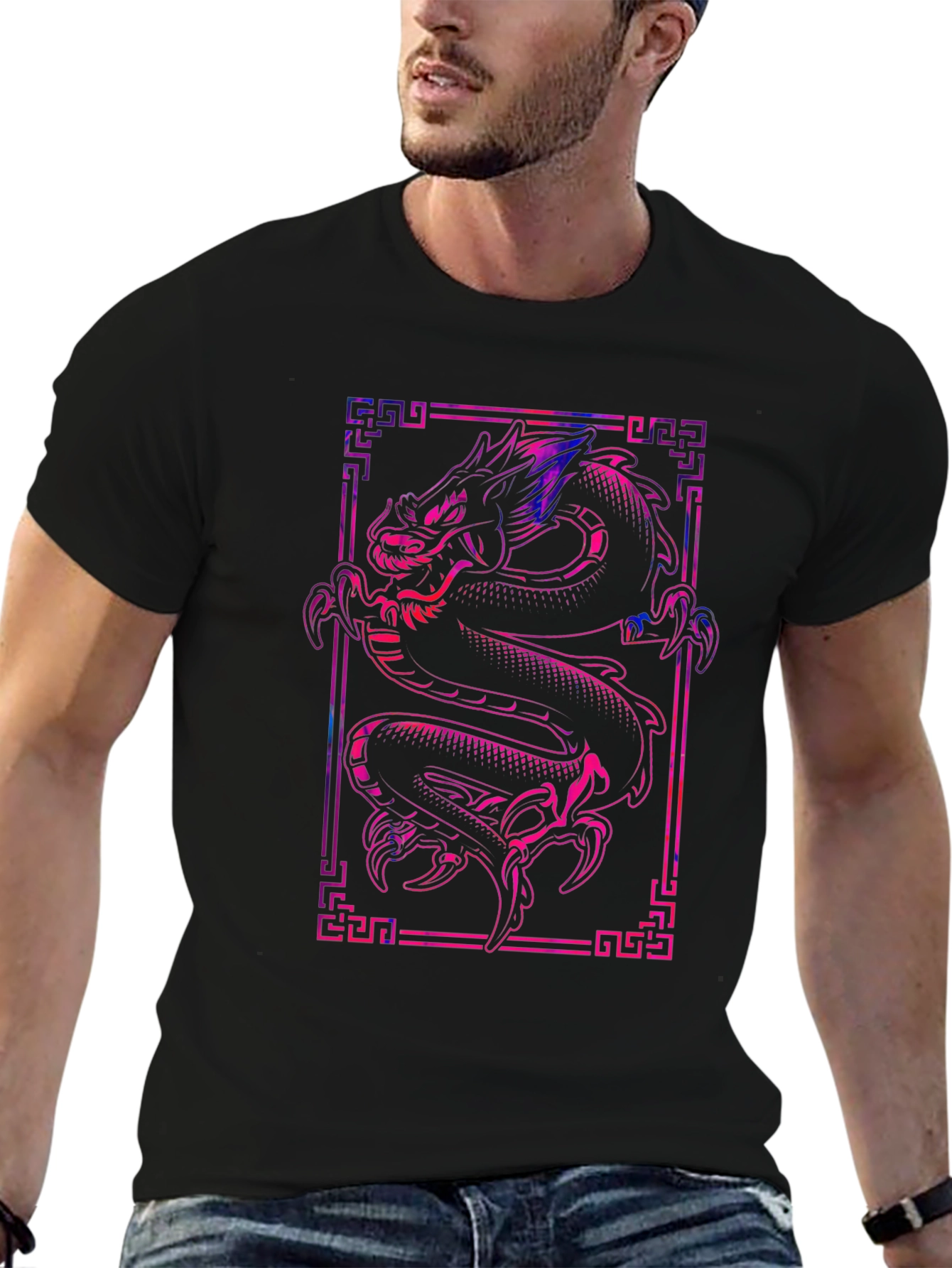 Dragon Graphic Tee - Stylish Black T-Shirt