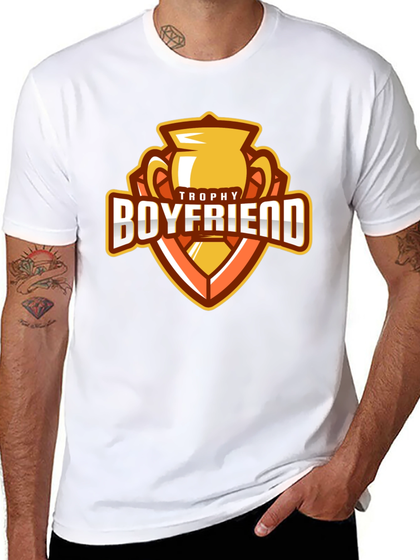 Trophy Boyfriend Graphic Tee - Novelty Mens T-Shirt