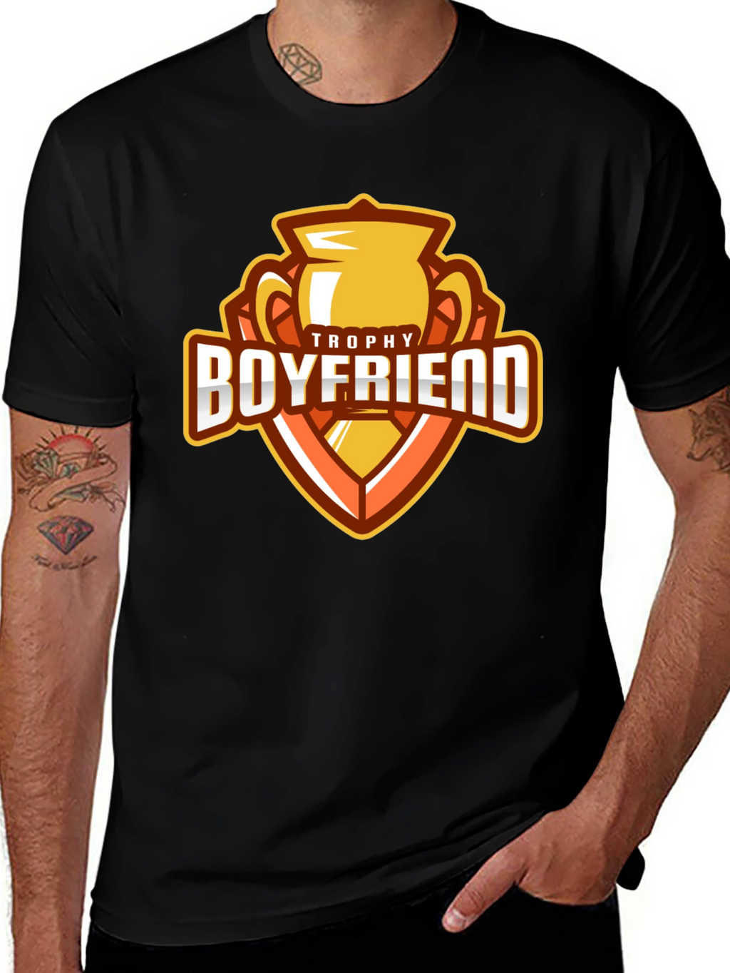 Trophy Boyfriend Graphic Tee - Novelty Mens T-Shirt