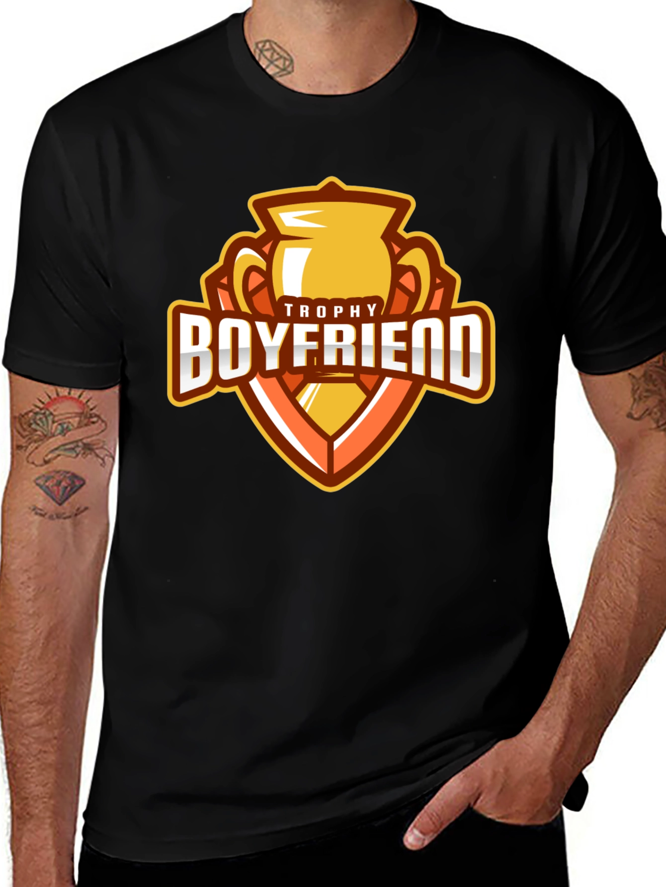 Trophy Boyfriend Graphic Tee - Novelty Mens T-Shirt