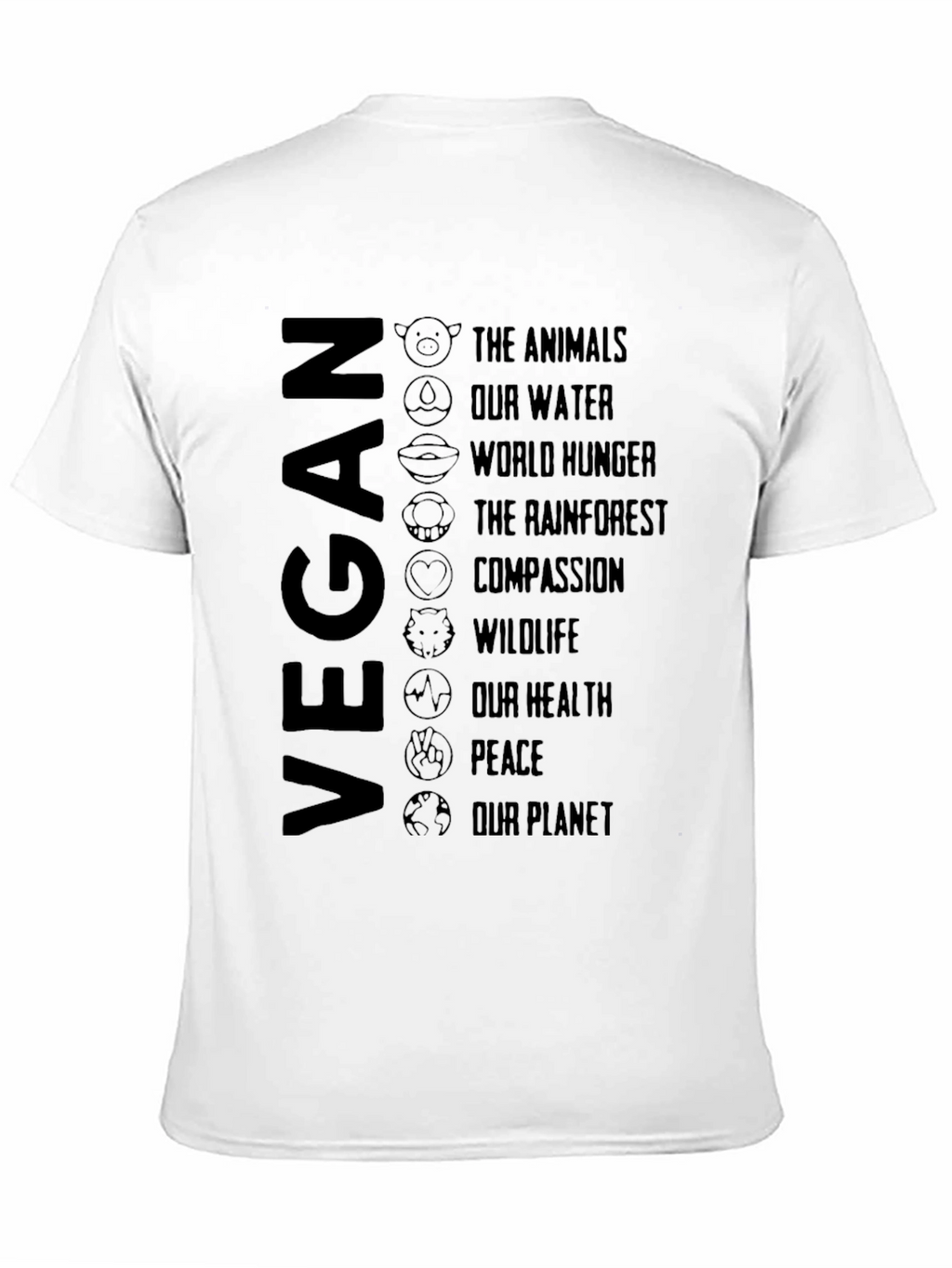Vegan Cause T-Shirt - Animals Planet Peace