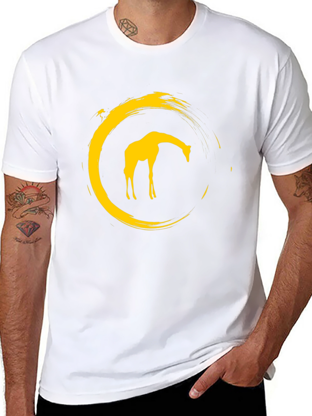 Giraffe Circle Graphic Tee - Modern Stylish Design