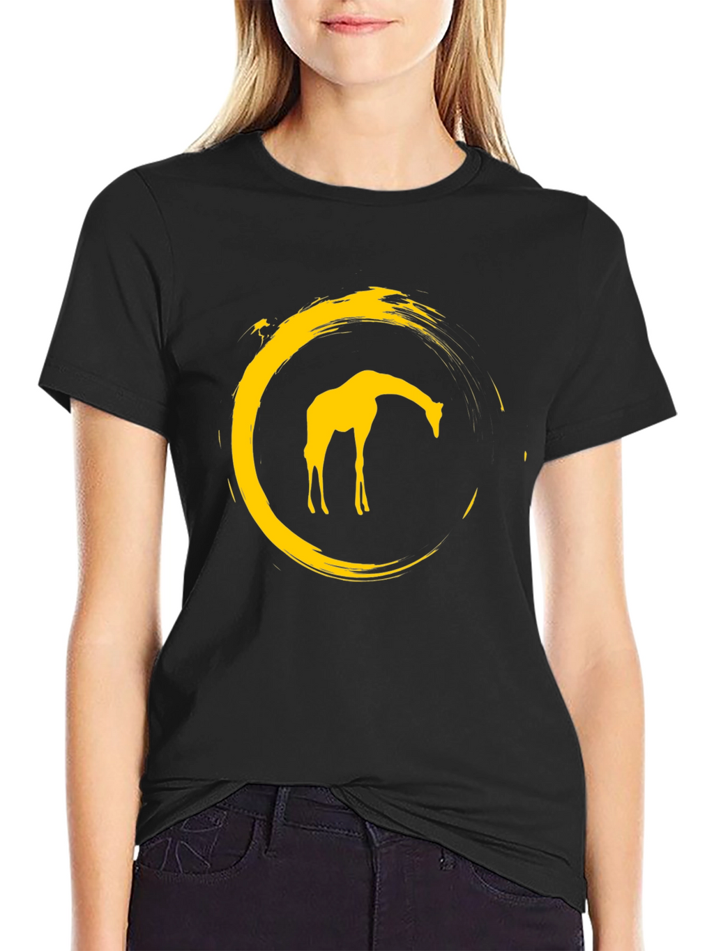 Giraffe Circle Graphic Tee - Modern Stylish Design