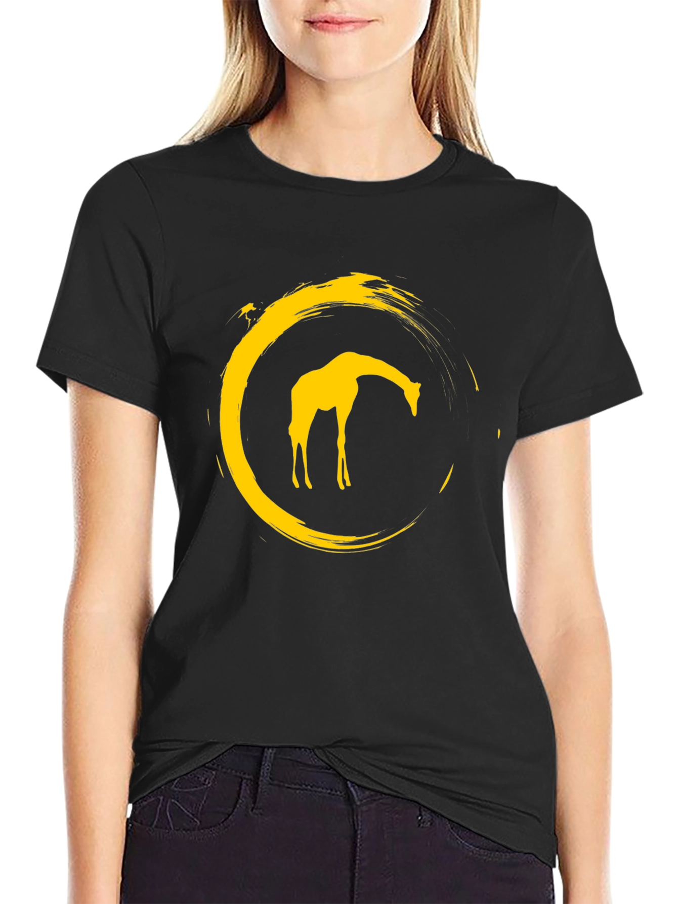 Giraffe Circle Graphic Tee - Modern Stylish Design