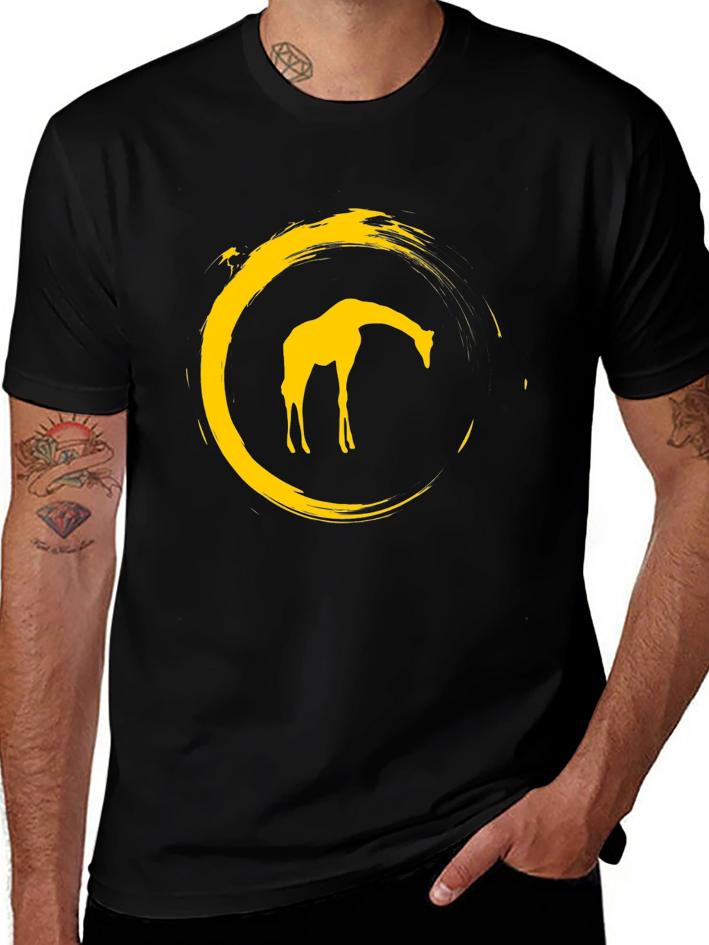 Giraffe Circle Graphic Tee - Modern Stylish Design