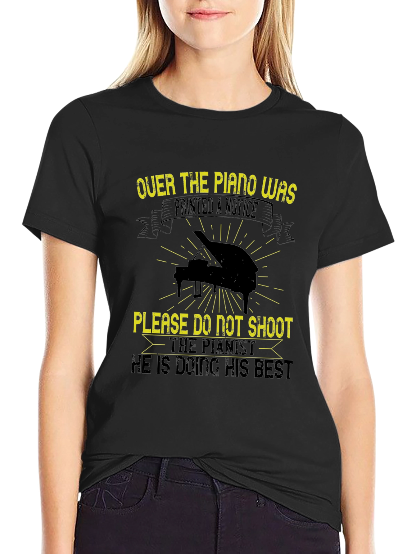 Piano Player T-Shirt - Please Do Not Shoot the Pianist
