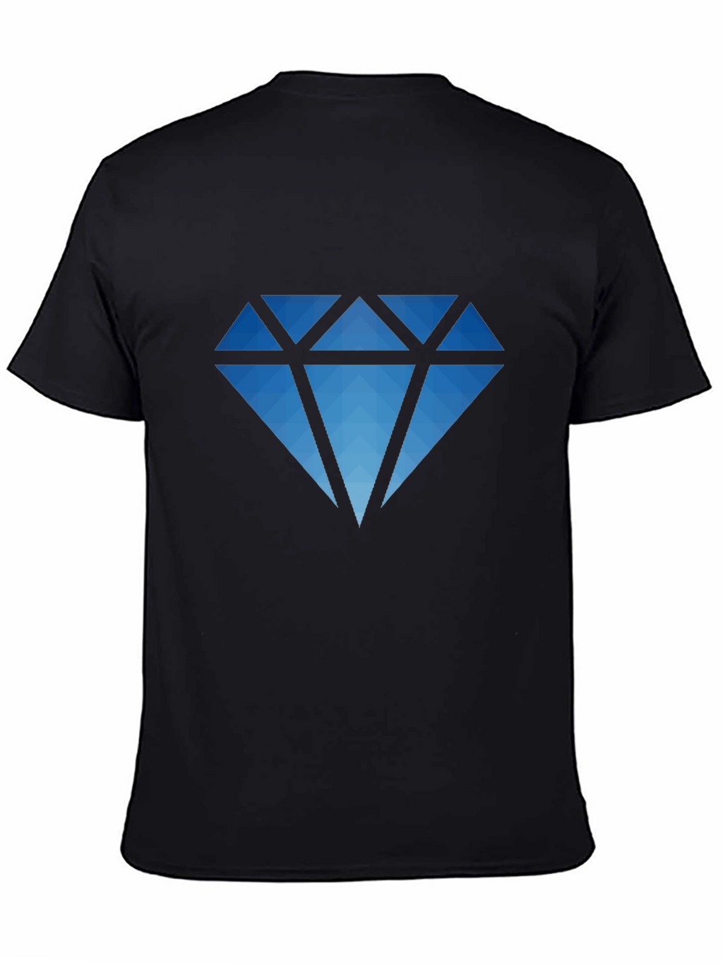 Geometric Diamond Graphic Black T-Shirt