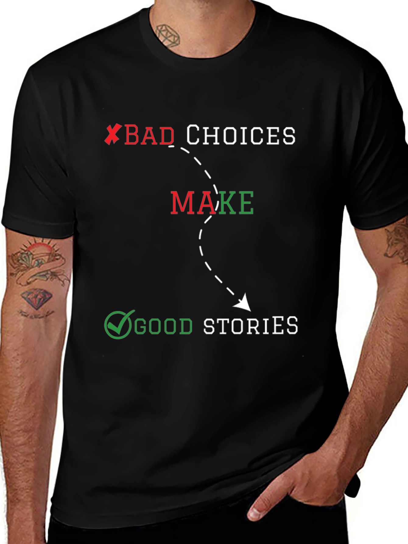 Bad Choices Good Stories Black Graphic Tee