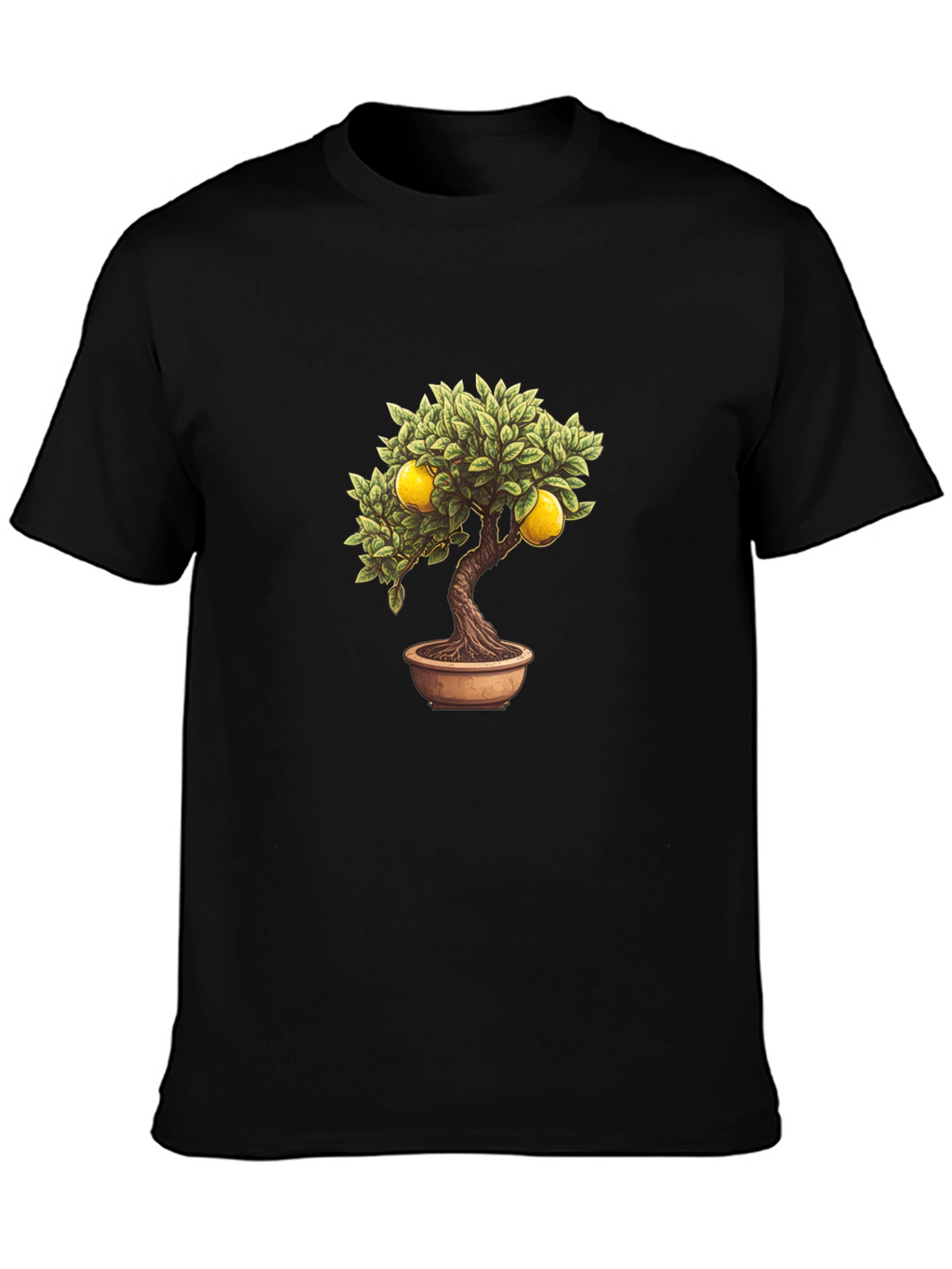 Lemon Bonsai Tree Graphic Tee - Black