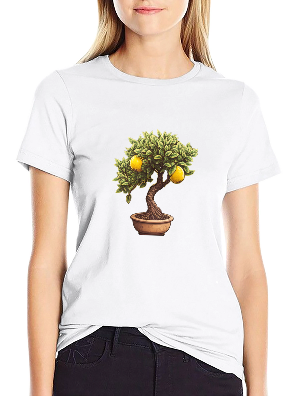 Lemon Bonsai Tree Graphic Tee - Black
