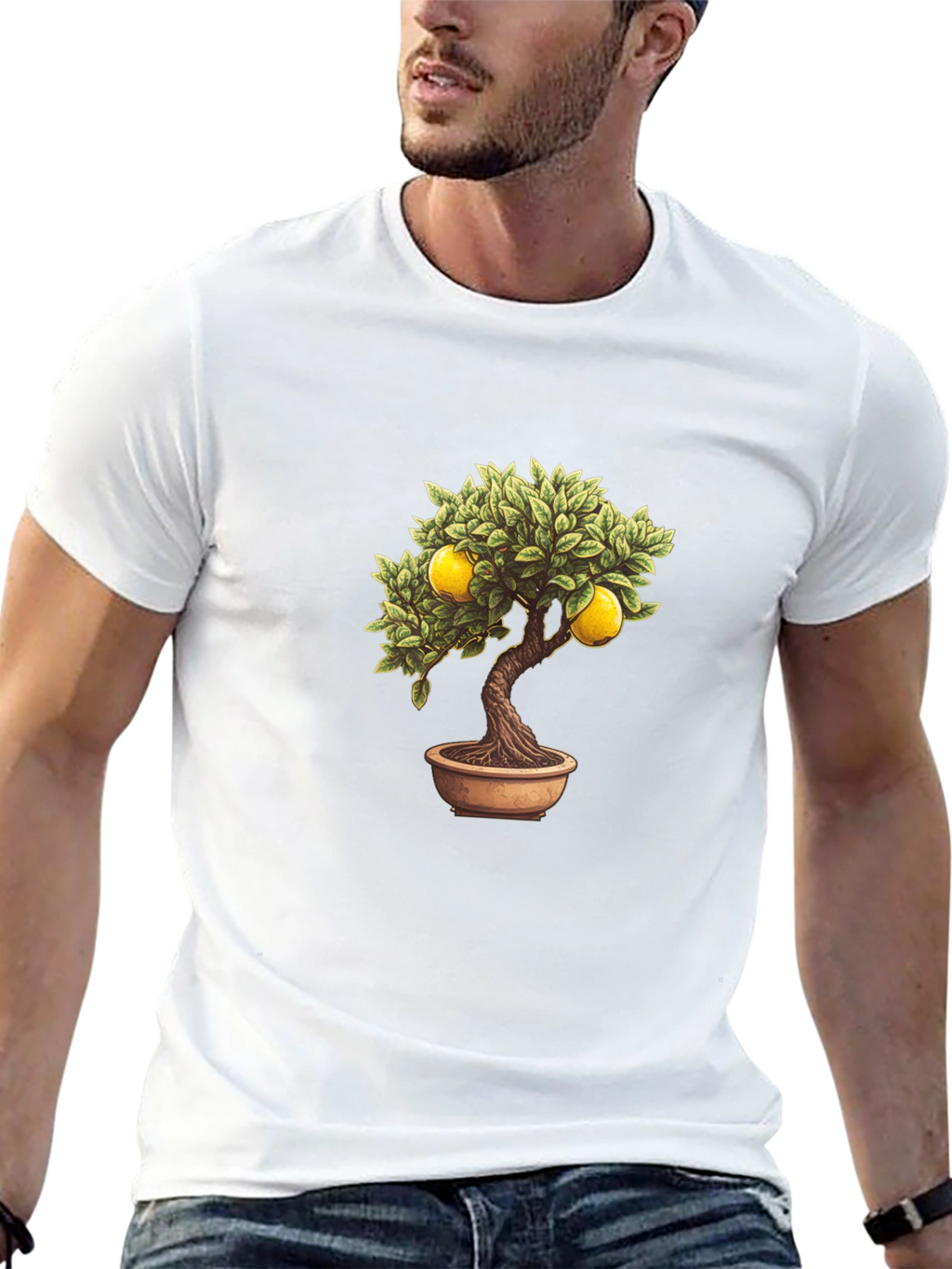 Lemon Bonsai Tree Graphic Tee - Black