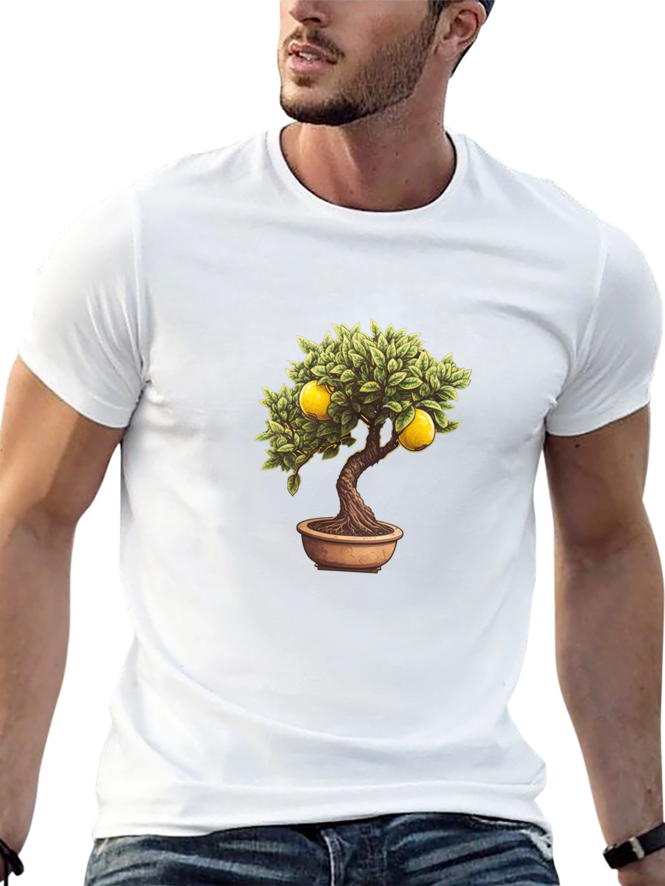 Lemon Bonsai Tree Graphic Tee - Black
