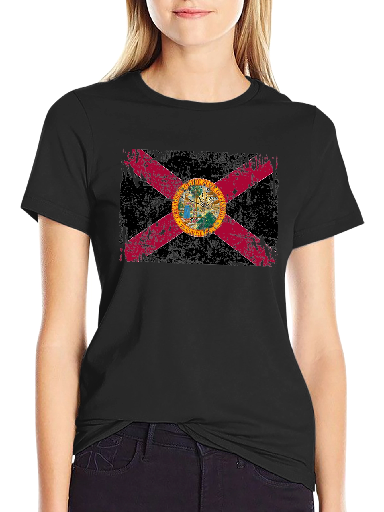 Florida Flag Grunge T-Shirt - Distressed Vintage Style