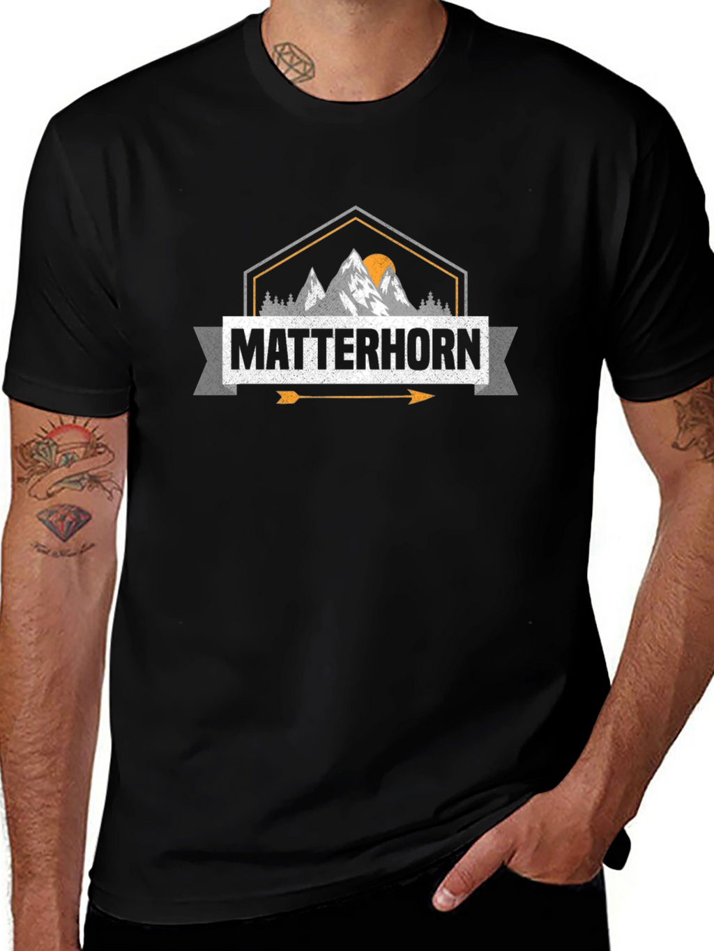 Matterhorn Mountain Graphic Tee - Unisex Black T-Shirt
