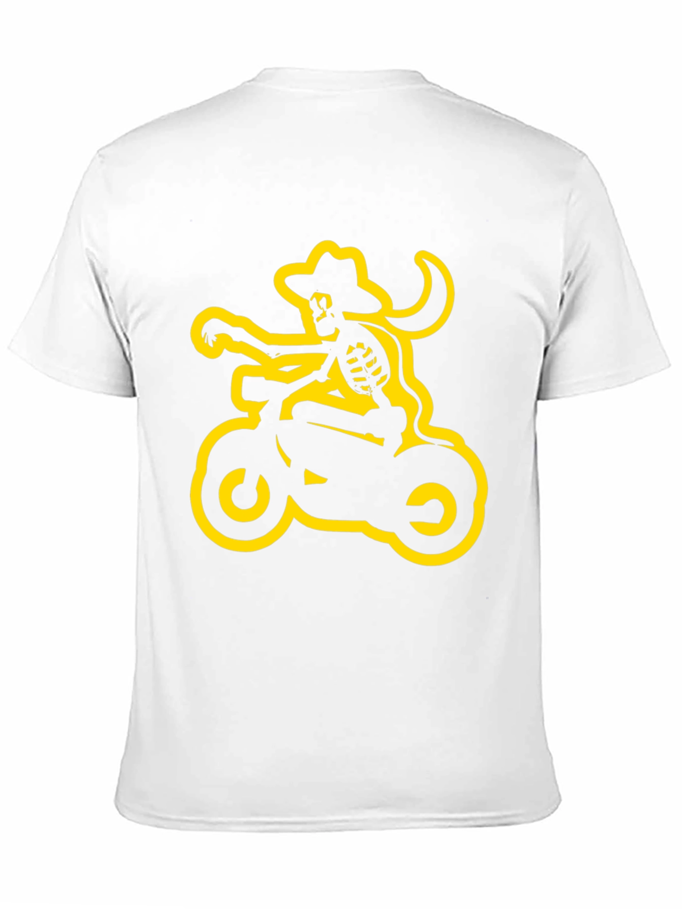 Skeleton Cowboy Biker Graphic Tee - Black