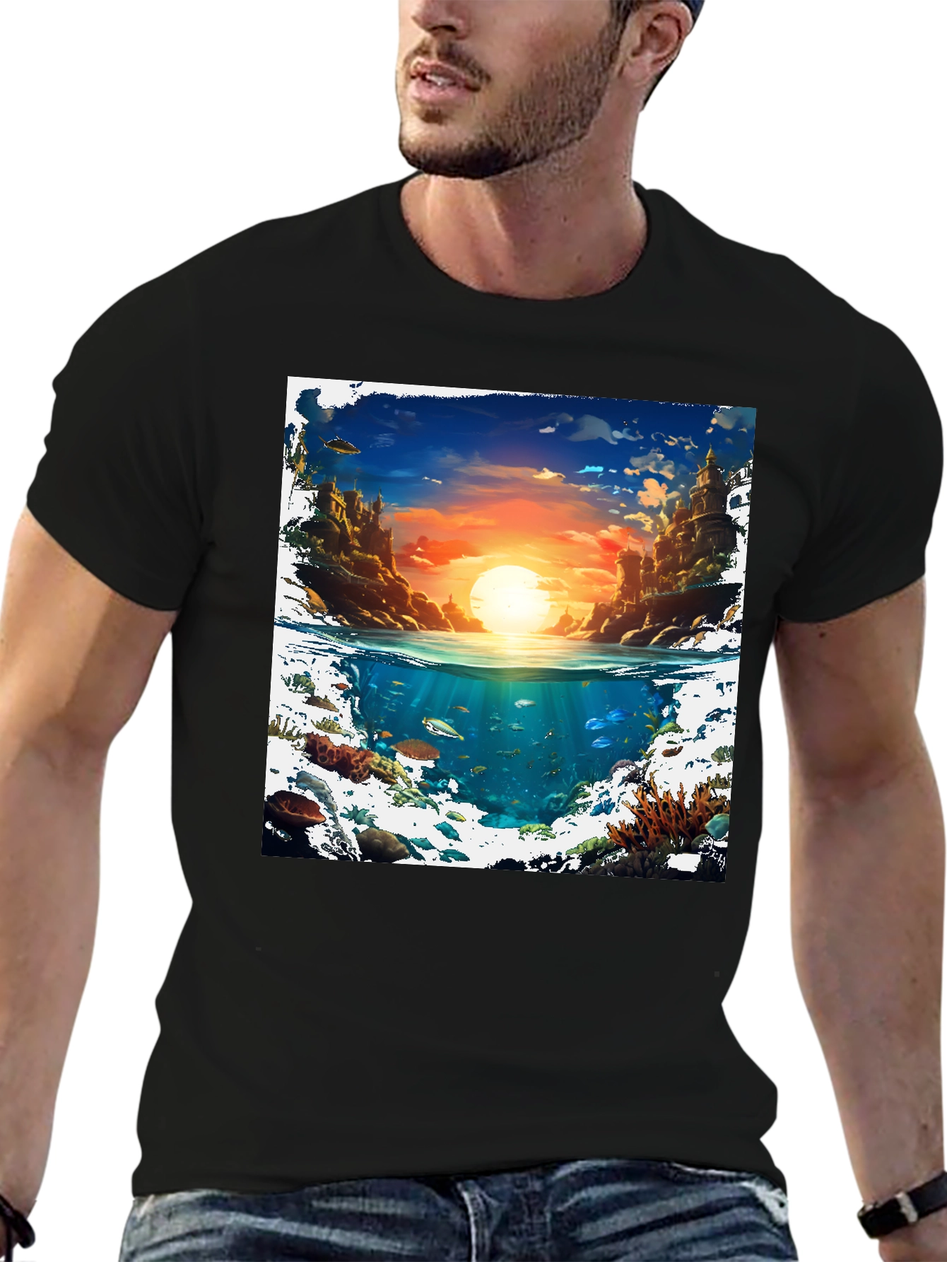 Ocean & Sky Graphic Tee - Unique Design!