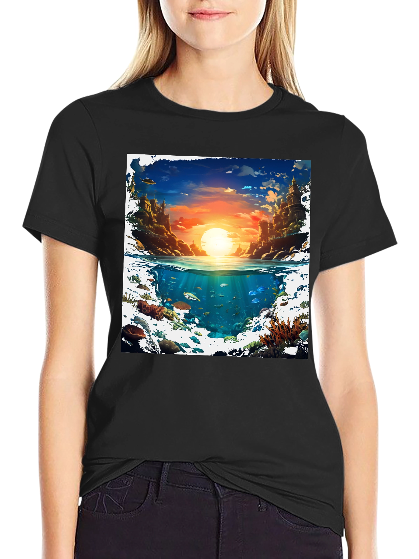 Ocean & Sky Graphic Tee - Unique Design!