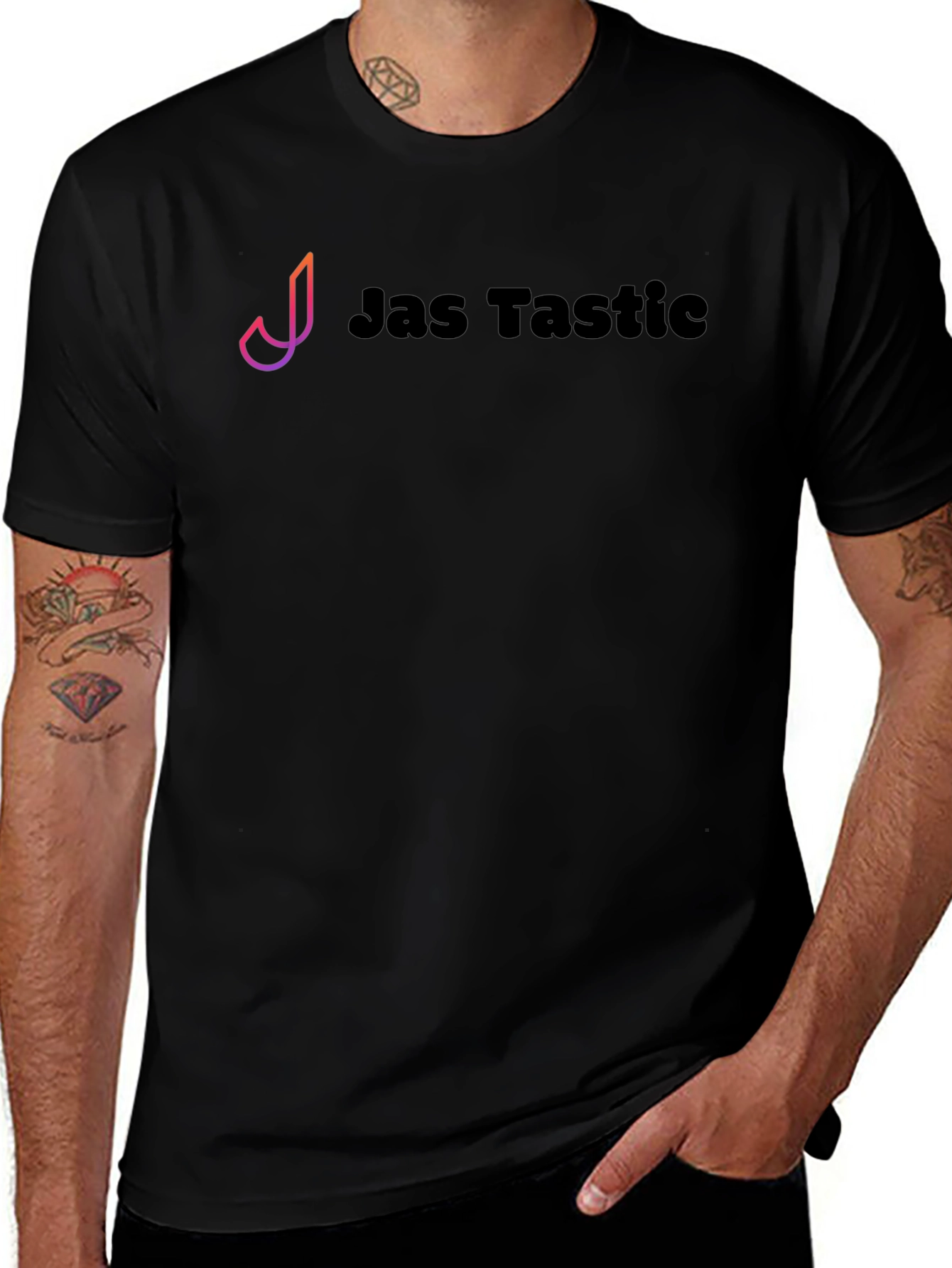Jas Tastic Graphic Tee - Black Crew Neck
