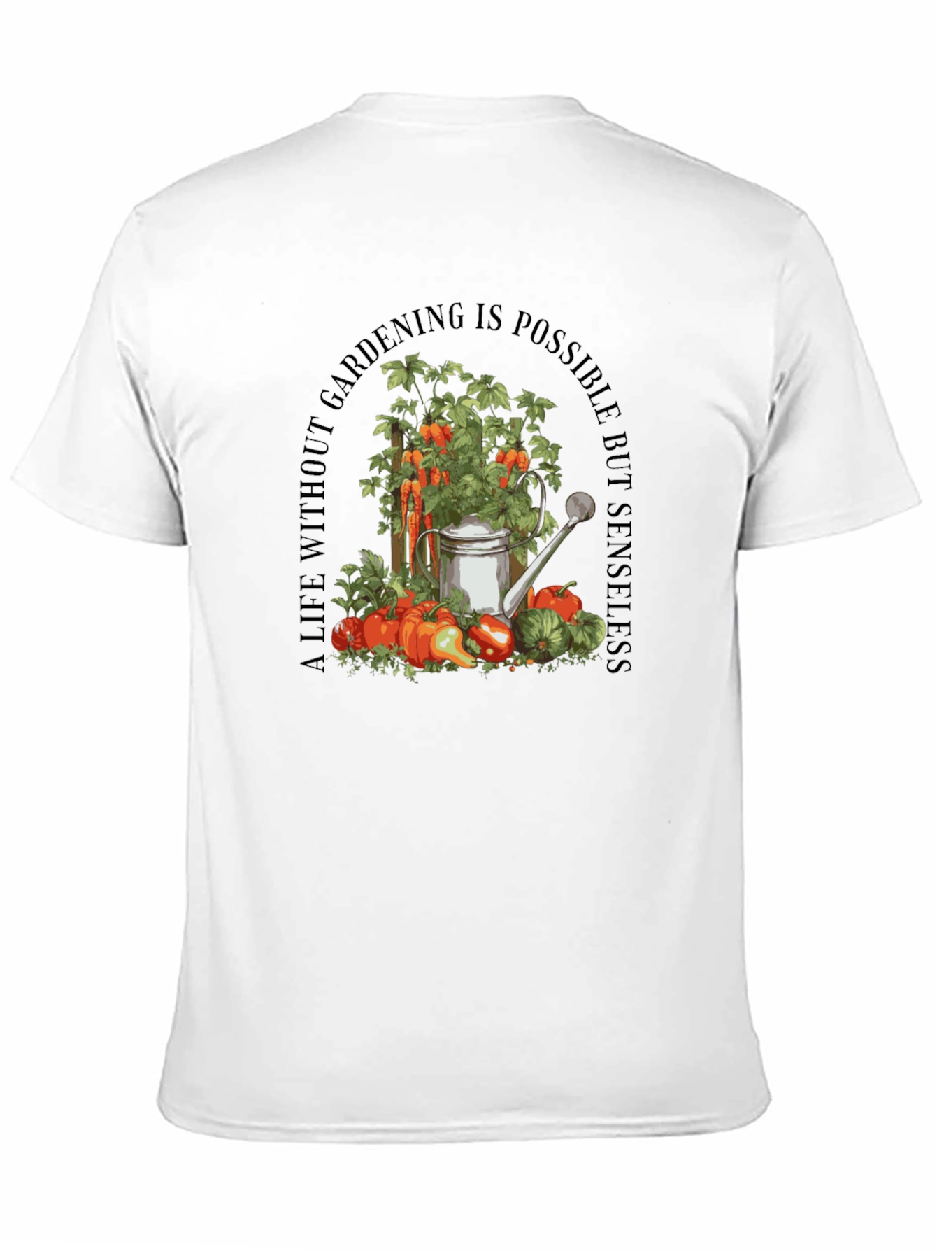 Gardening Theme Black T-Shirt