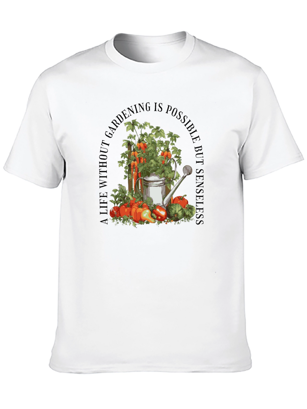 Gardening Theme Black T-Shirt
