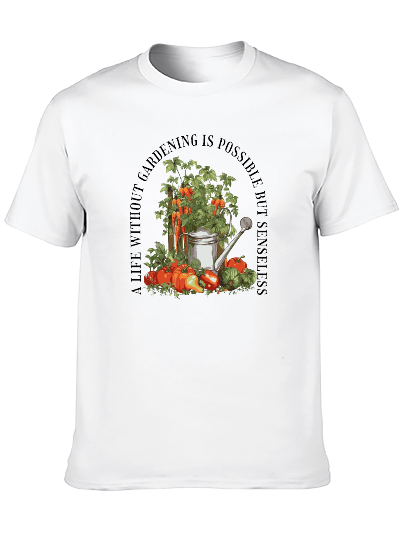 Gardening Theme Black T-Shirt