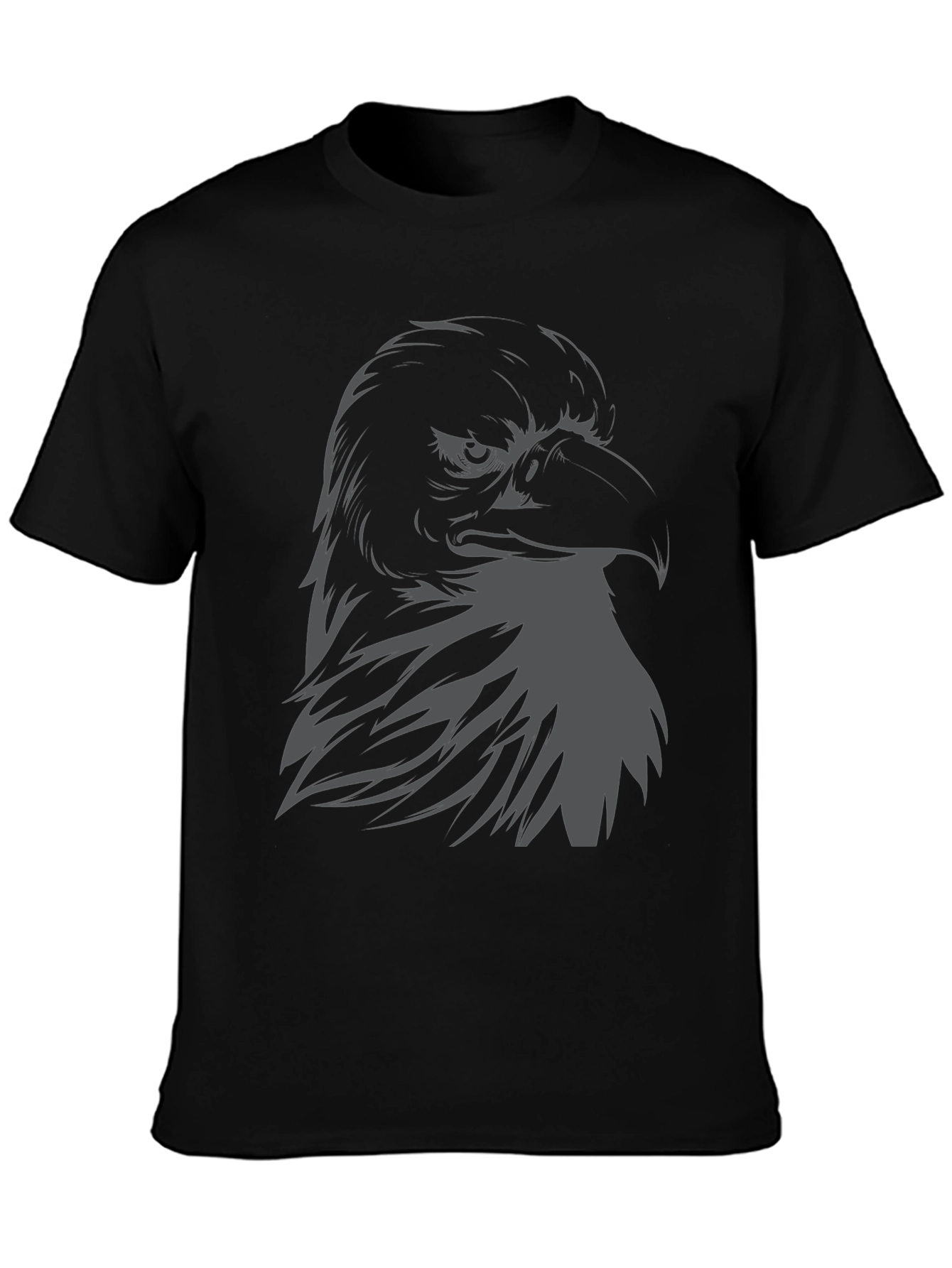 Mens Eagle Graphic Print Black T-Shirt